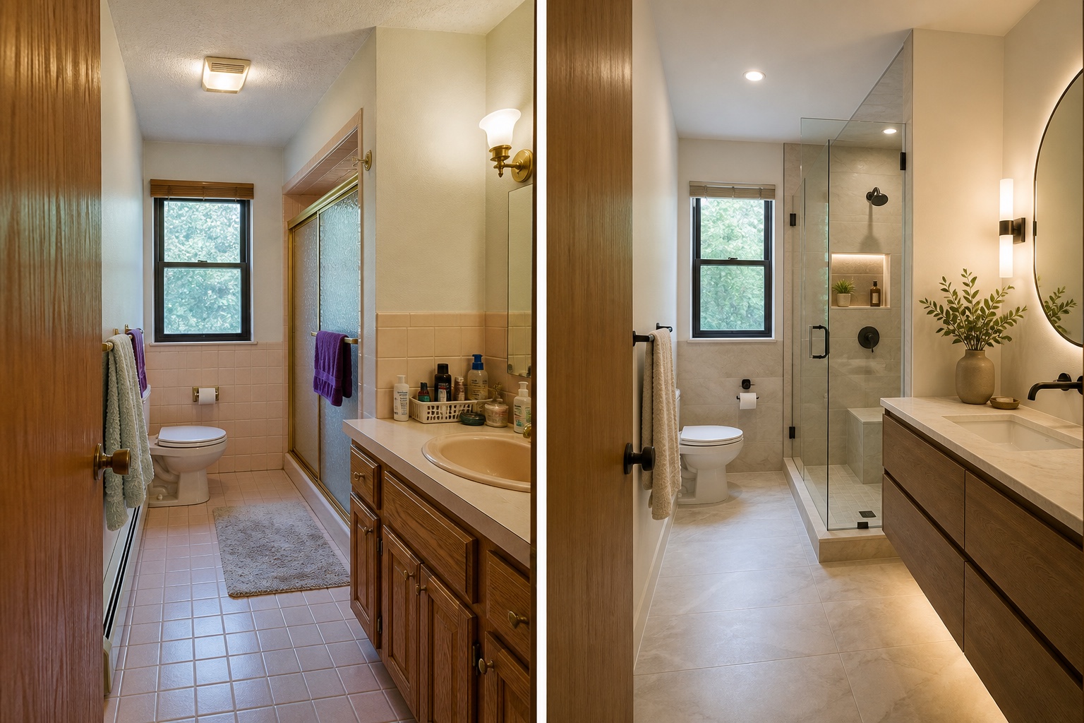 Dated bathroom before remodeling