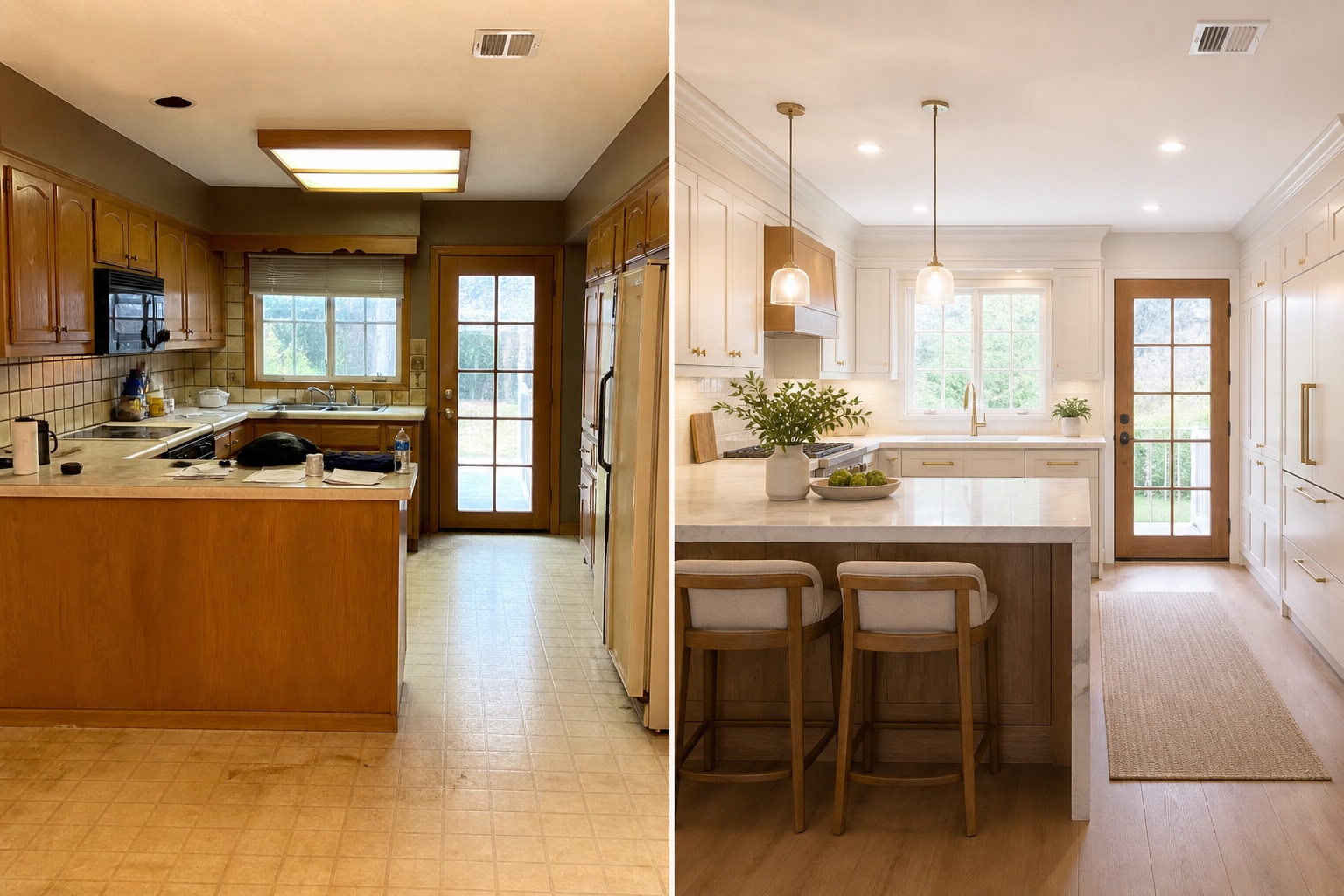 Dated kitchen before remodeling